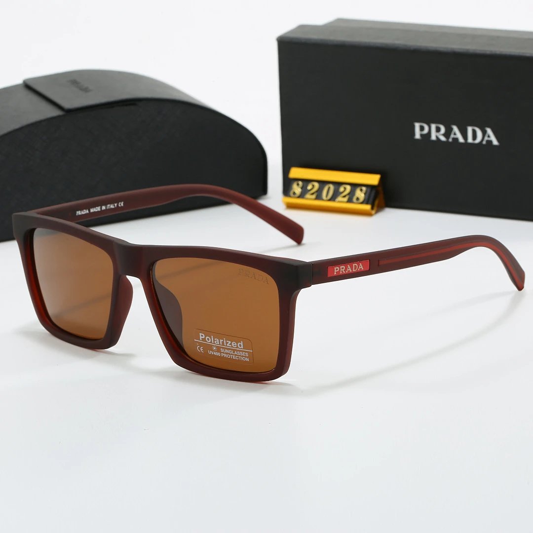 Prada Tinted Lens Square Sunglasses, Polished Frame Style 17