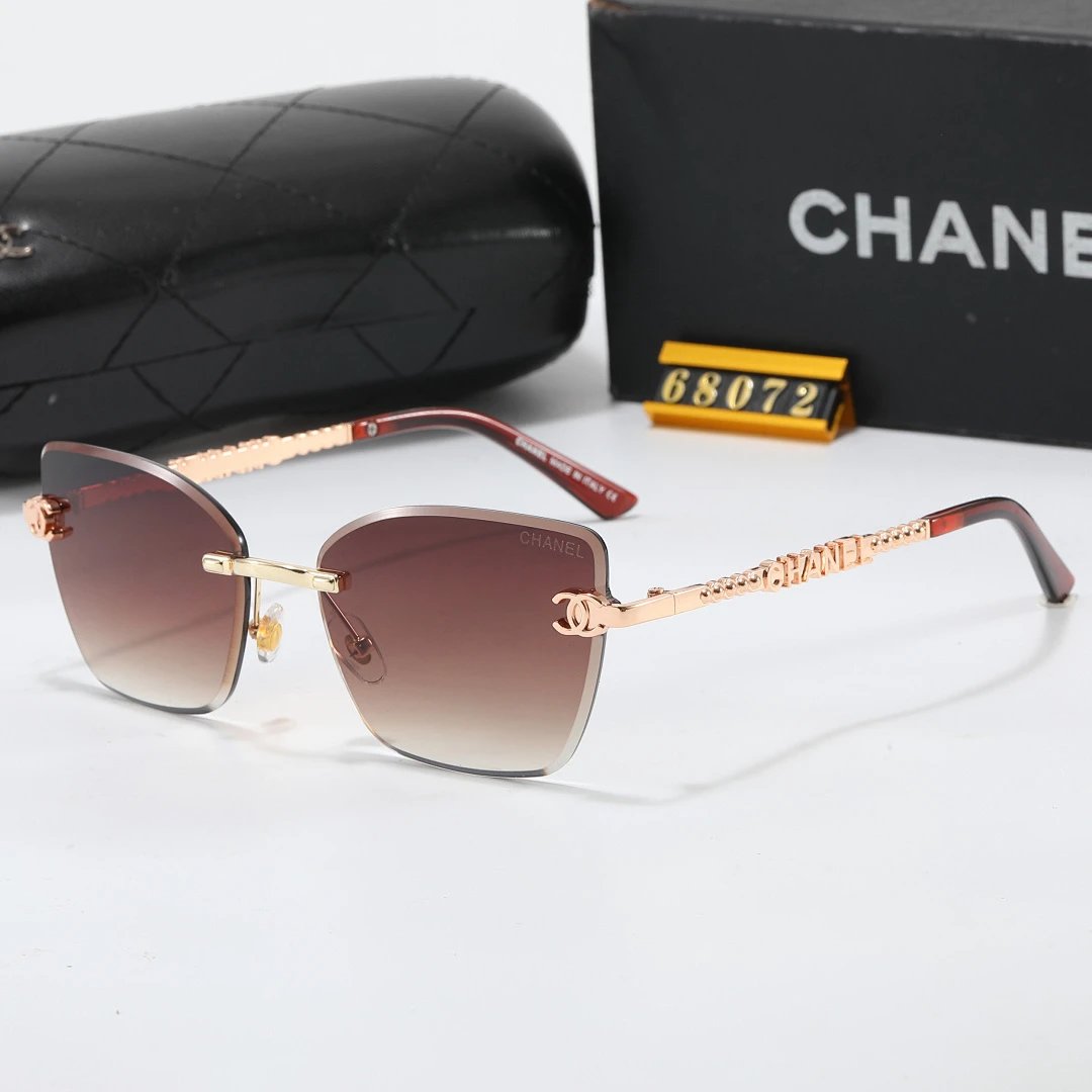 Chanel Black Tinted Lens Square Sunglasses, Polished Frame Style 32