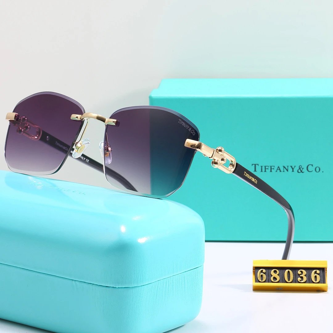 TIFFANY Gray Tinted Gradient Lens Sunglasses, Elegant Frame Style 03