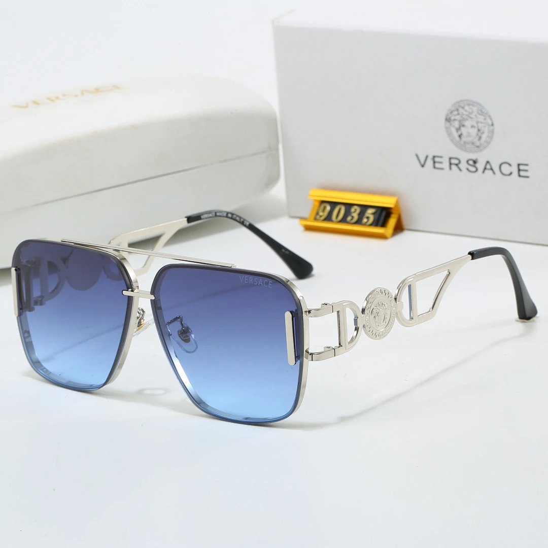 Versace Gray Tinted Lens Square Sunglasses, Polished Frame Style 11