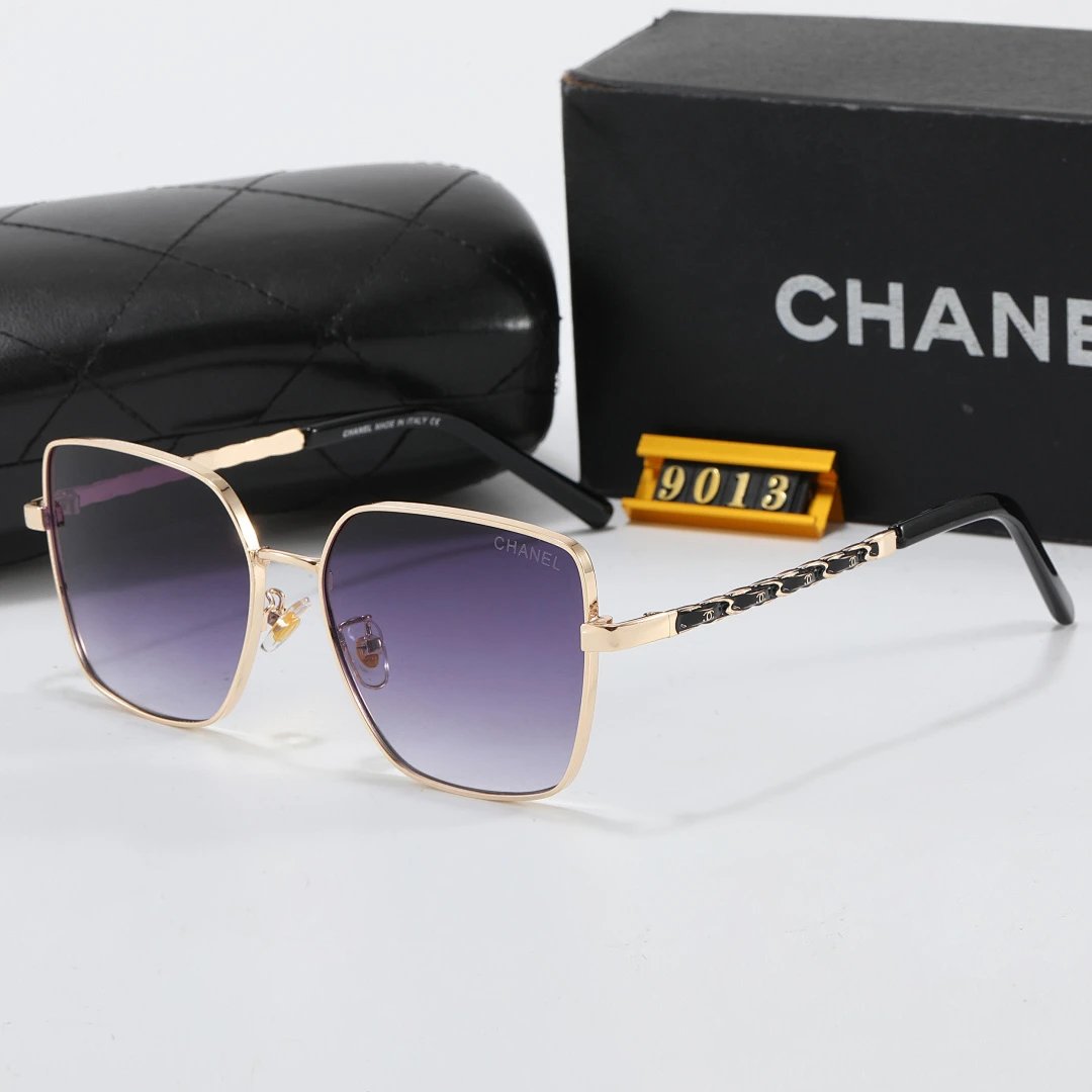 Chanel Black Tinted Lens Square Sunglasses, Polished Frame Style 17