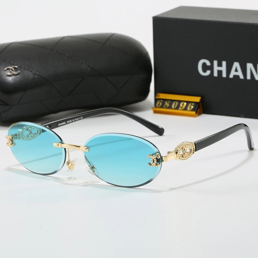 Chanel Black Tinted Lens Square Sunglasses, Polished Frame Style 06