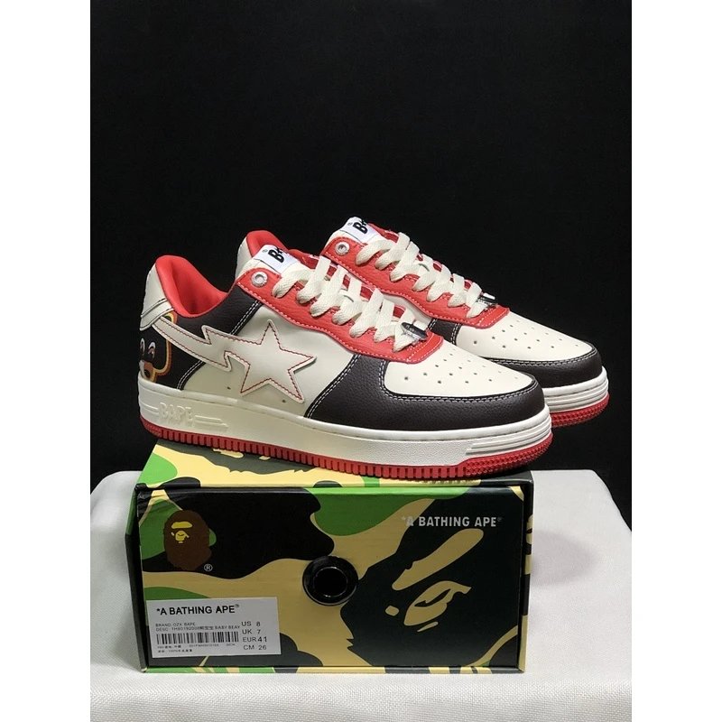 BAPE STA Low Top Sneakers low-top Red - Style 10