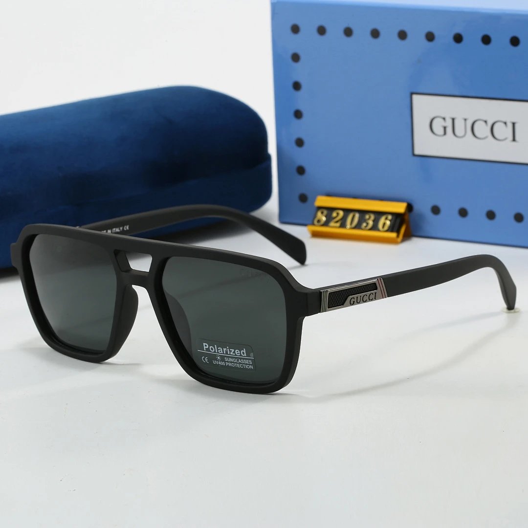 Gucci Blue Tinted Lens Designer Sunglasses, Polished Frame Style 02