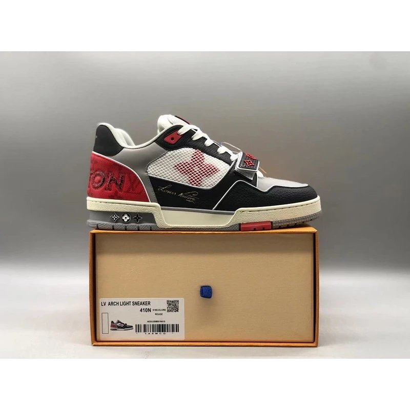 Stake Low Top Sneakers   lace-up Navy Red - Style 2