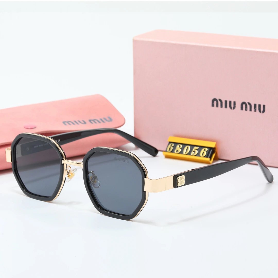 Miu Miu Gray Tinted Lens Square Sunglasses, Polished Frame Style 25