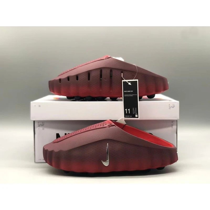 Nike Mind 001 Flyknit QS Slides - Black Orange Gradient Style 11
