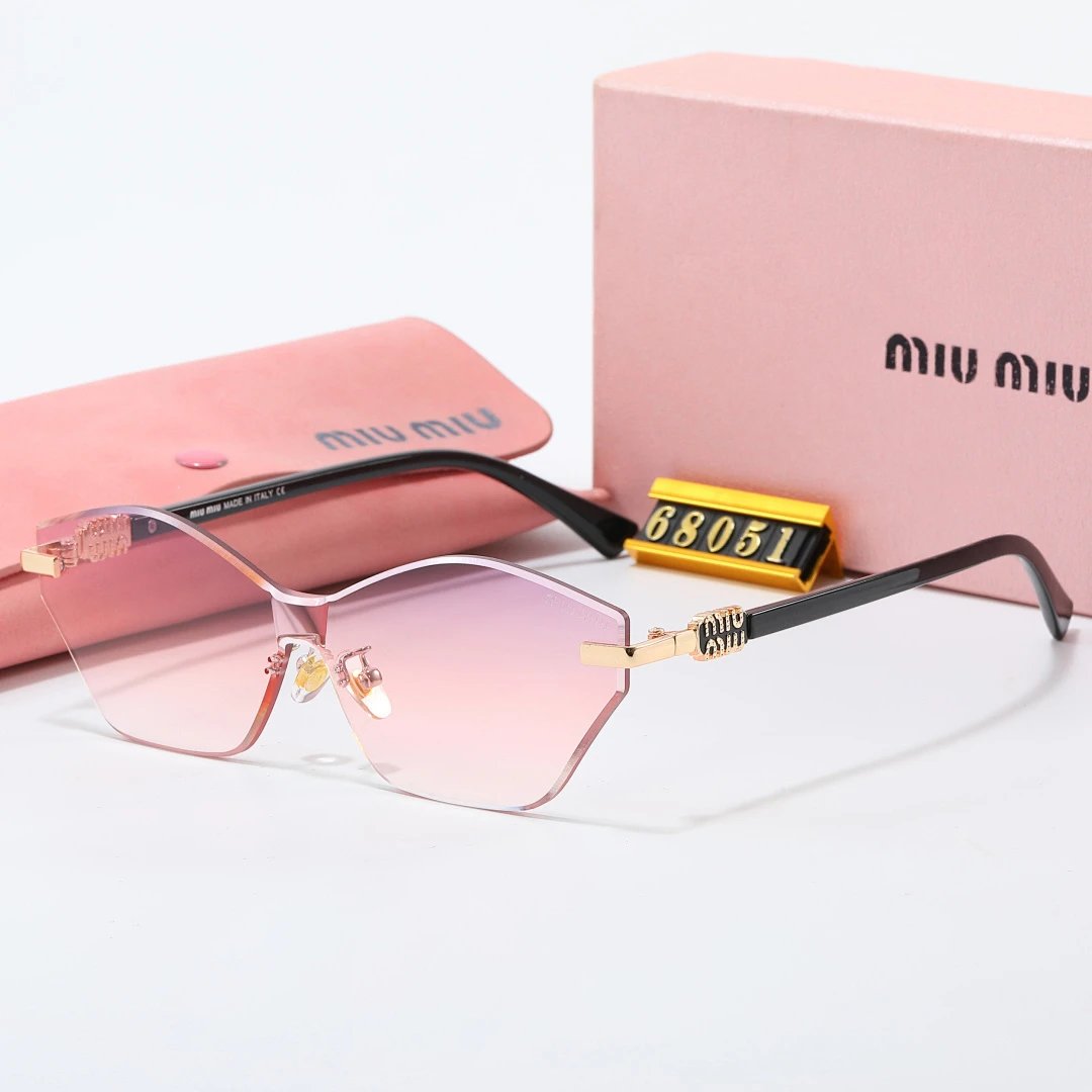 Miu Miu Brown Tinted Lens Square Sunglasses, Polished Frame Style 14