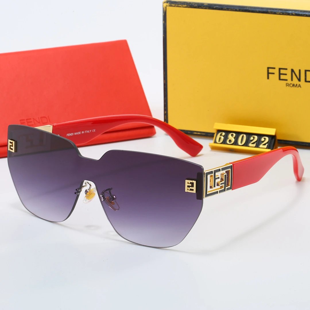 Fendi Brown Tinted Lens Square Sunglasses, Polished Frame Style 15