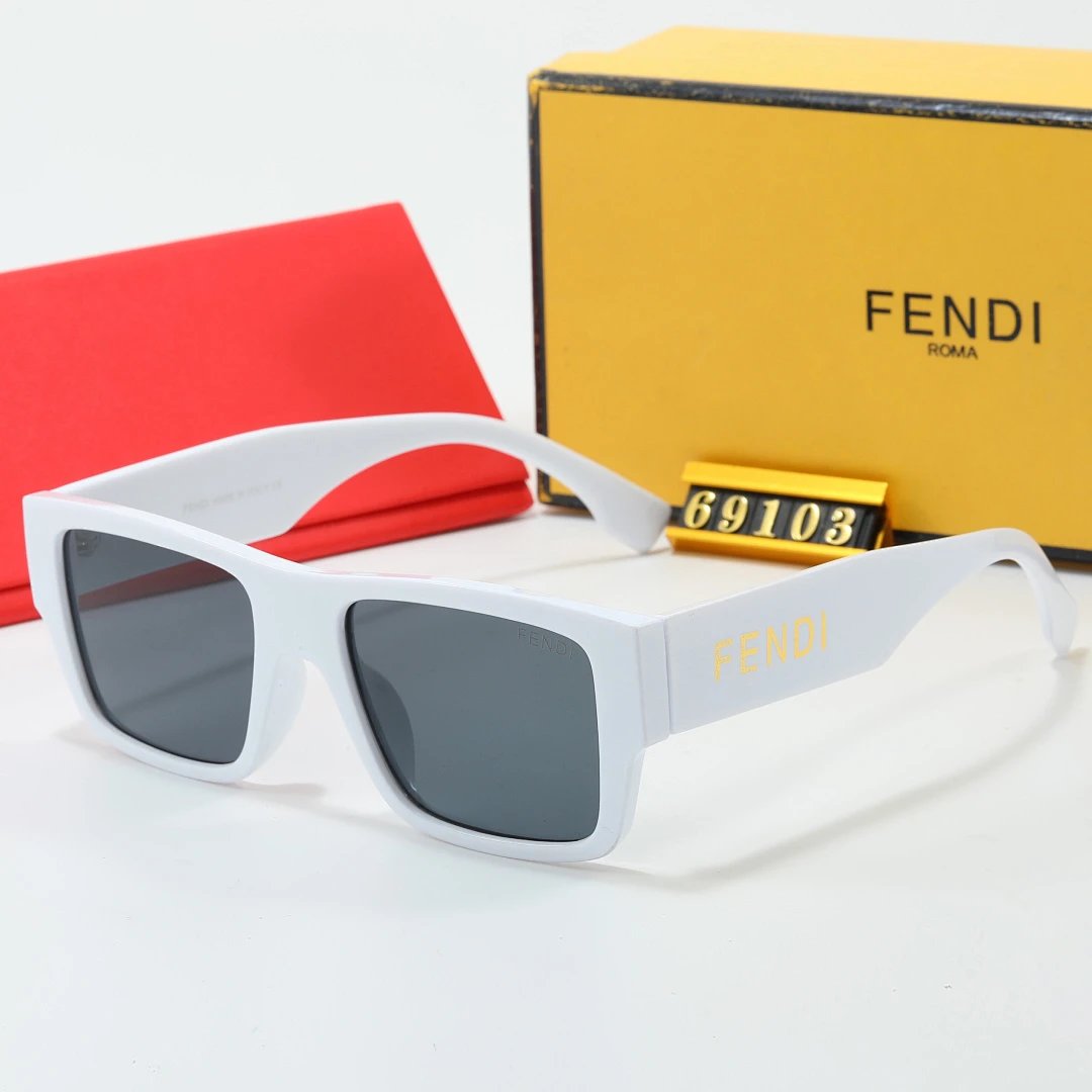 Fendi Brown Tinted Lens Square Sunglasses, Polished Frame Style 11