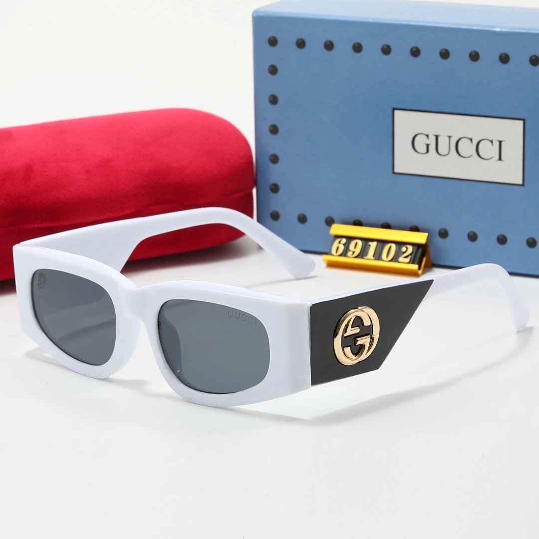 Gucci Tinted Lens Square Sunglasses, Polished Frame Style 24
