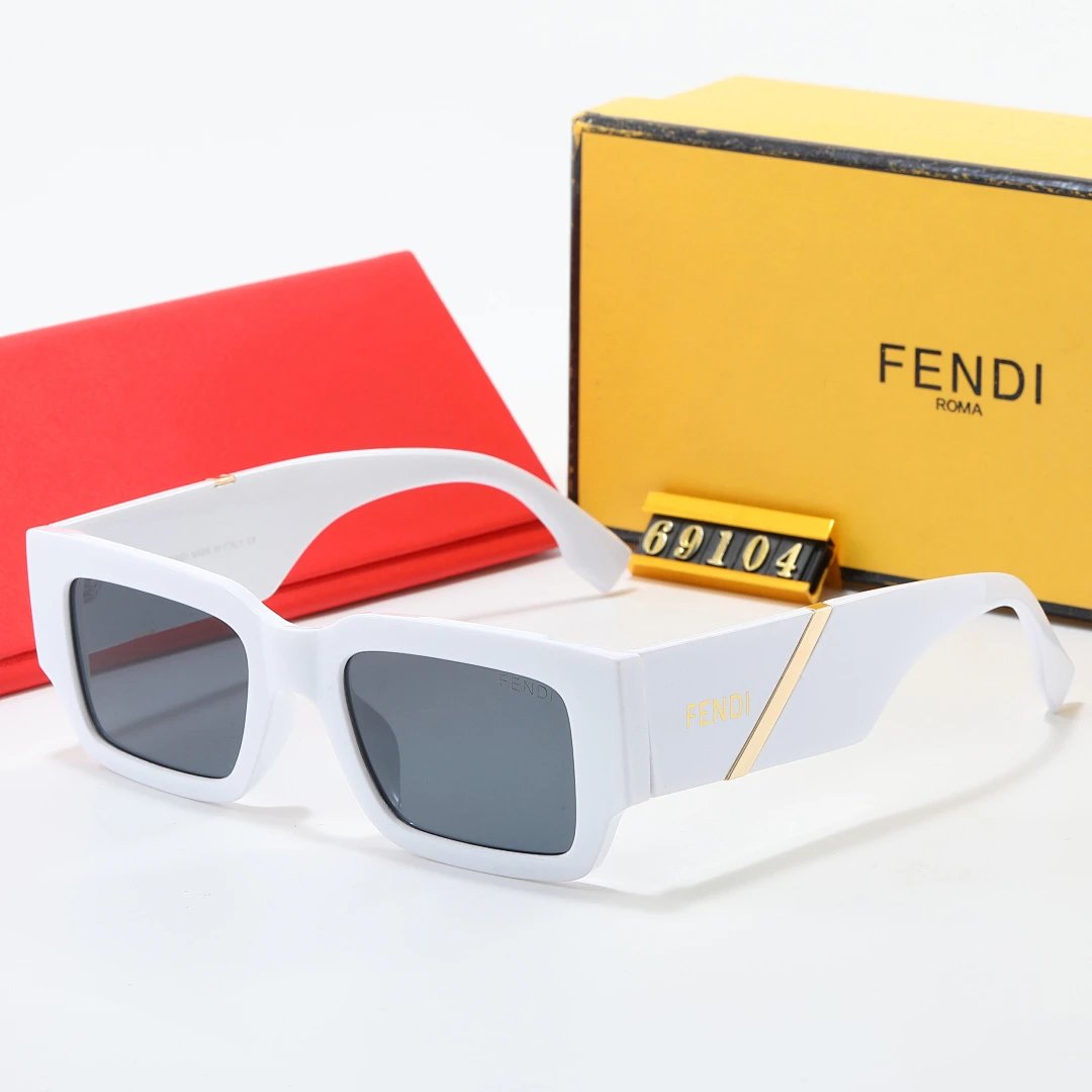 Fendi Brown Tinted Lens Square Sunglasses, Polished Frame Style 04