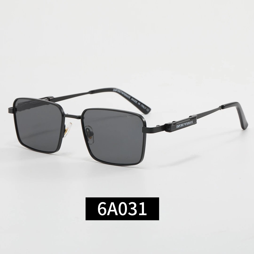Armani Black Tinted Lens Square Sunglasses, Polished Frame Style 05