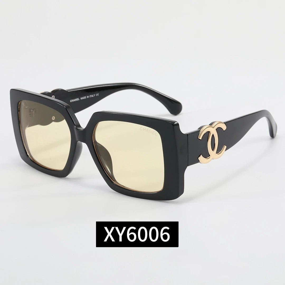Chanel Black Tinted Lens Square Sunglasses, Polished Frame Style 13