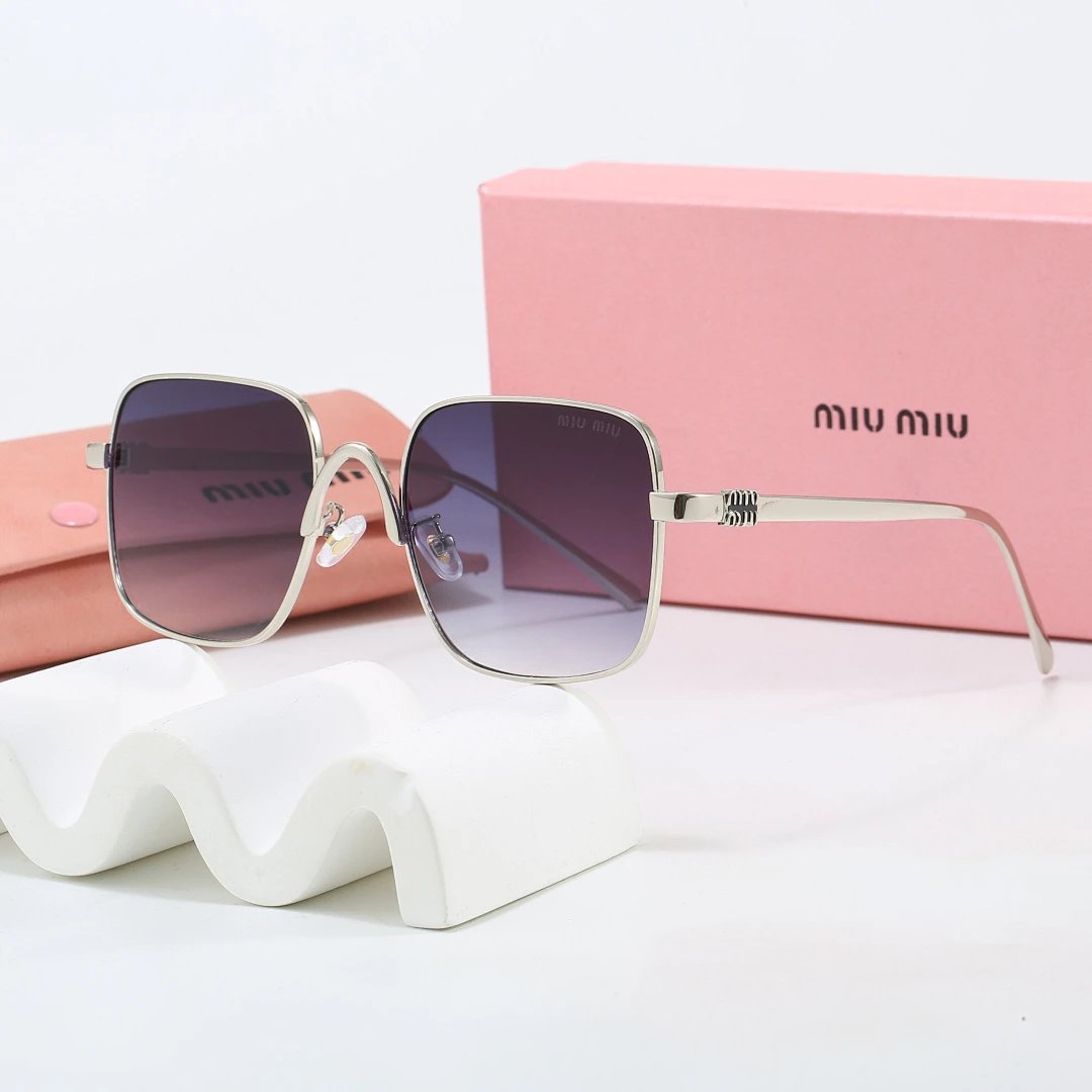 Miu Miu Tinted Lens Square Sunglasses, Polished Frame Style 20
