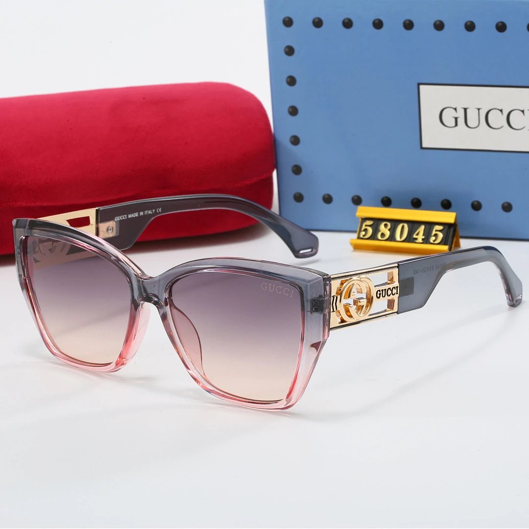 Gucci Tinted Lens Square Sunglasses, Polished Frame Style 20