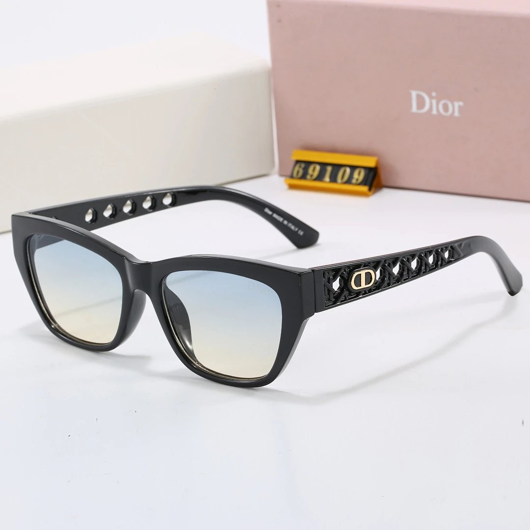 Dior Black Tinted Lens Square Sunglasses, Polished Frame Style 18