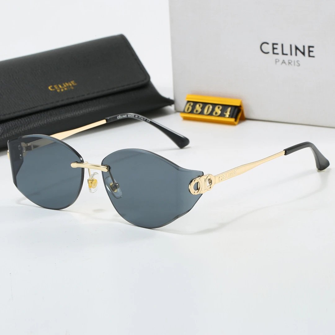 Celine Black Tinted Lens Square Sunglasses, Polished Frame Style 05