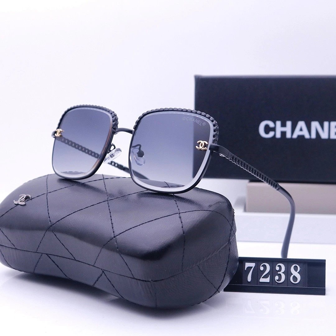 Chanel Blue Tinted Lens Square Sunglasses, Polished Frame Style 21