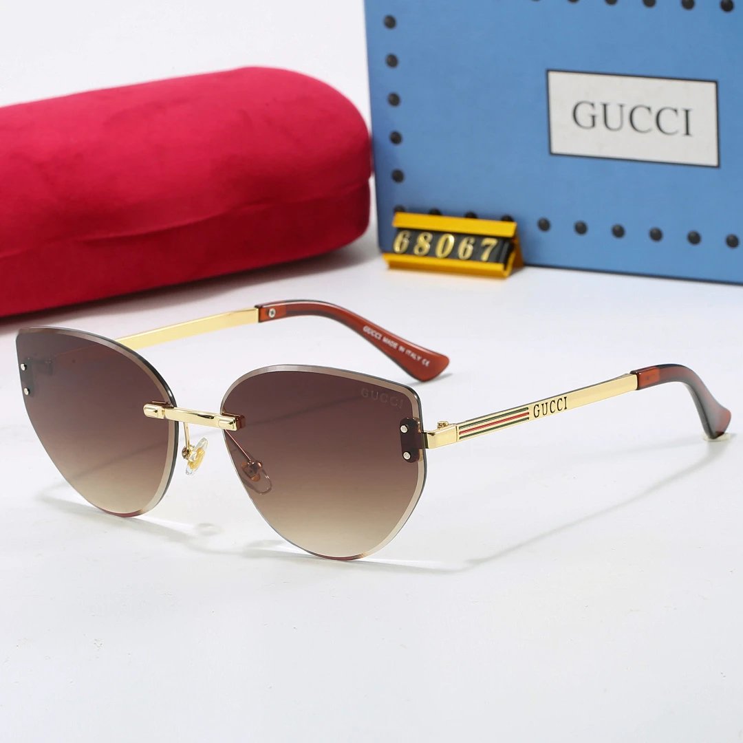 Gucci Brown Tinted Lens Square Sunglasses, Polished Frame Style 25