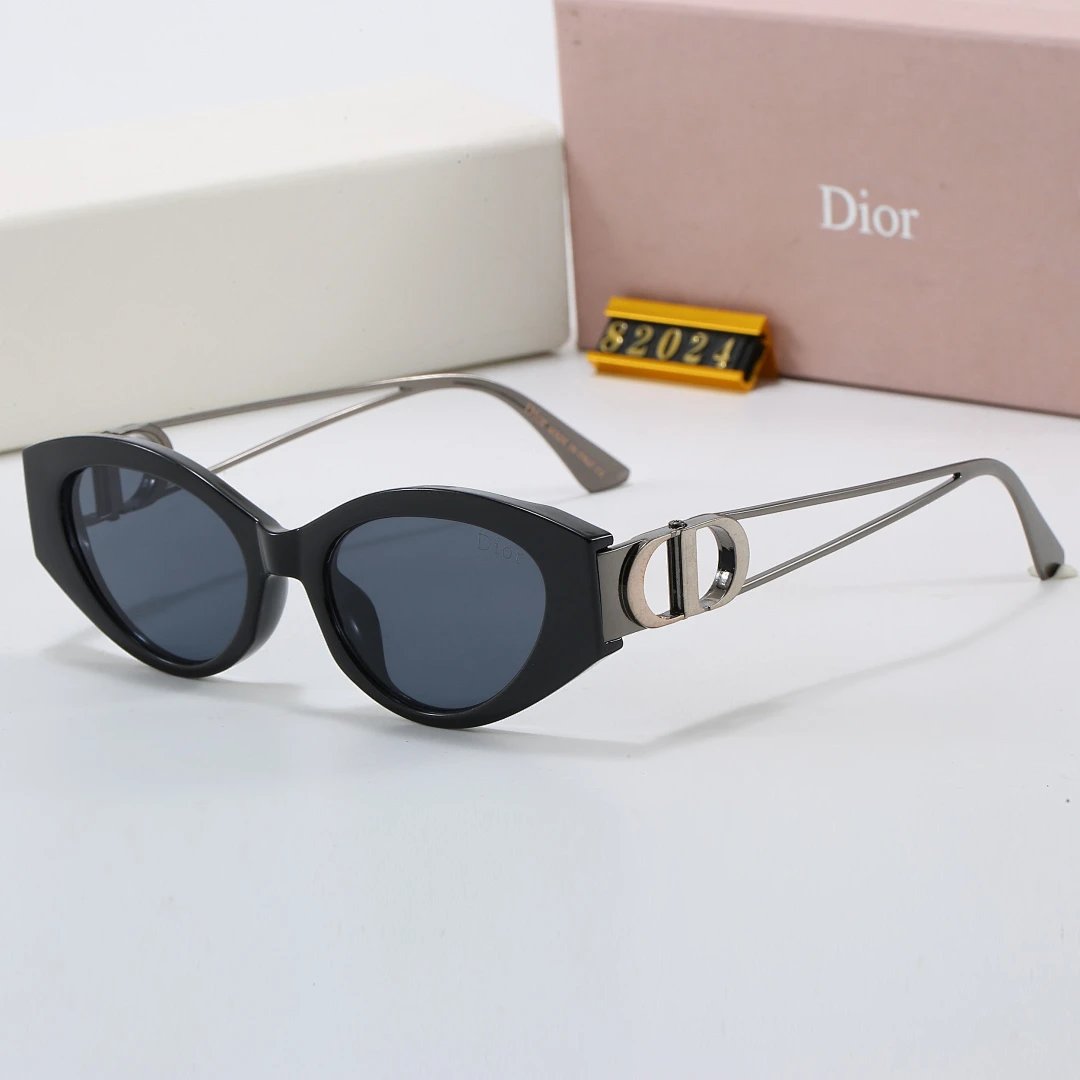 Dior Black Tinted Lens Square Sunglasses, Polished Frame Style 06