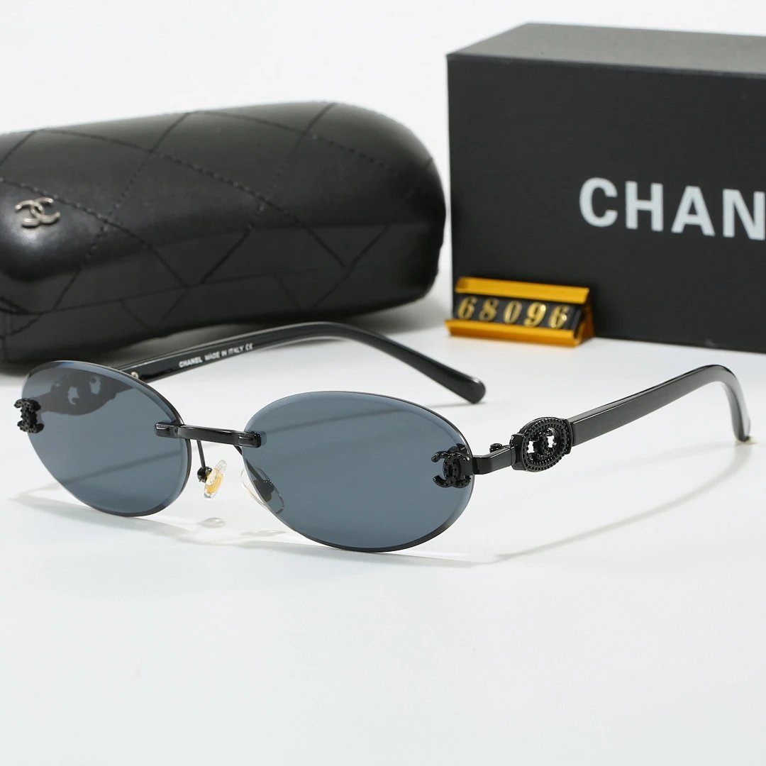 Chanel Black Tinted Lens Square Sunglasses, Polished Frame Style 05