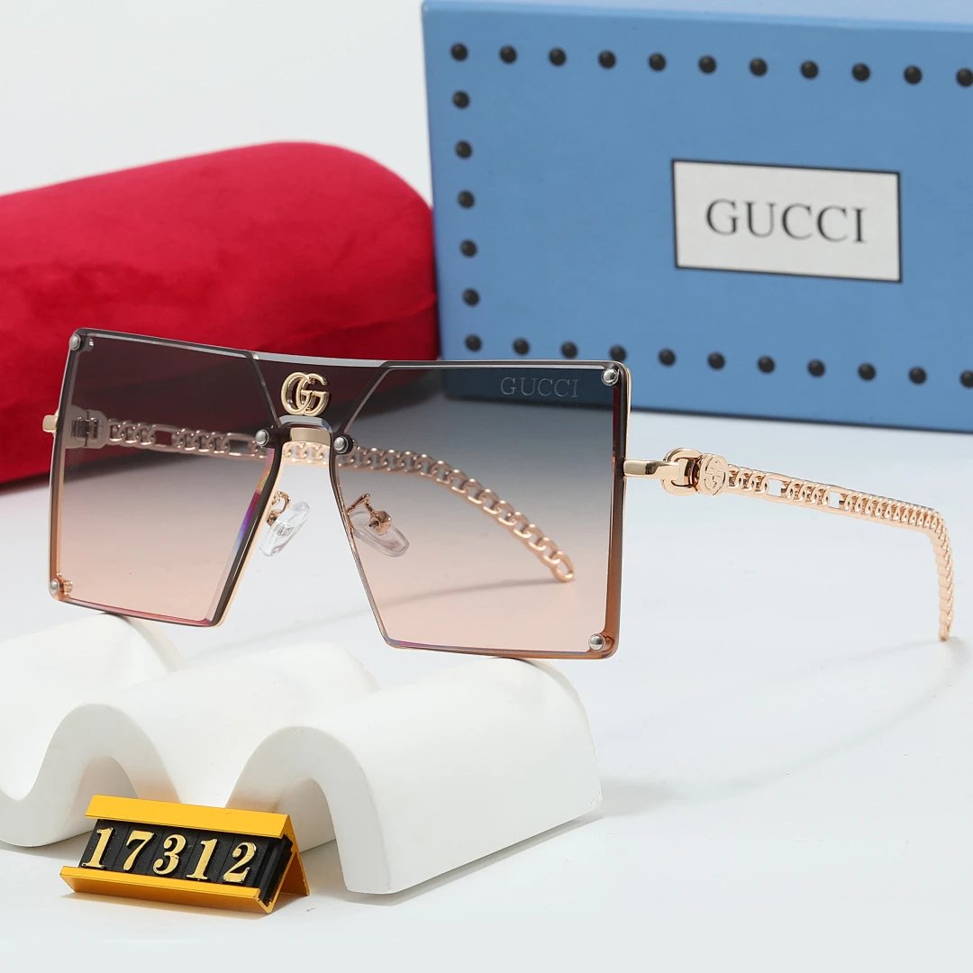 Gucci Tinted Lens Square Sunglasses, Polished Frame Style 09
