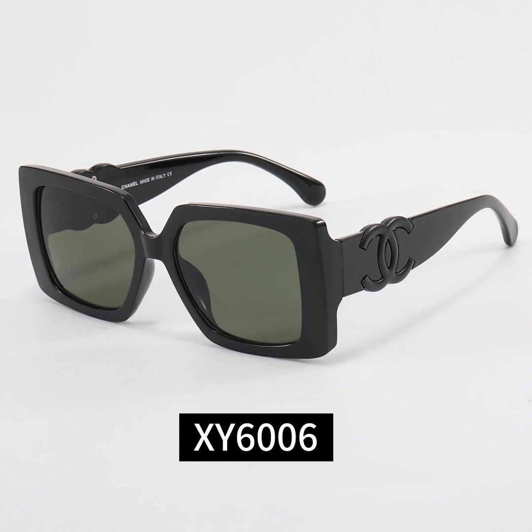Chanel Black Tinted Lens Square Sunglasses, Polished Frame Style 10