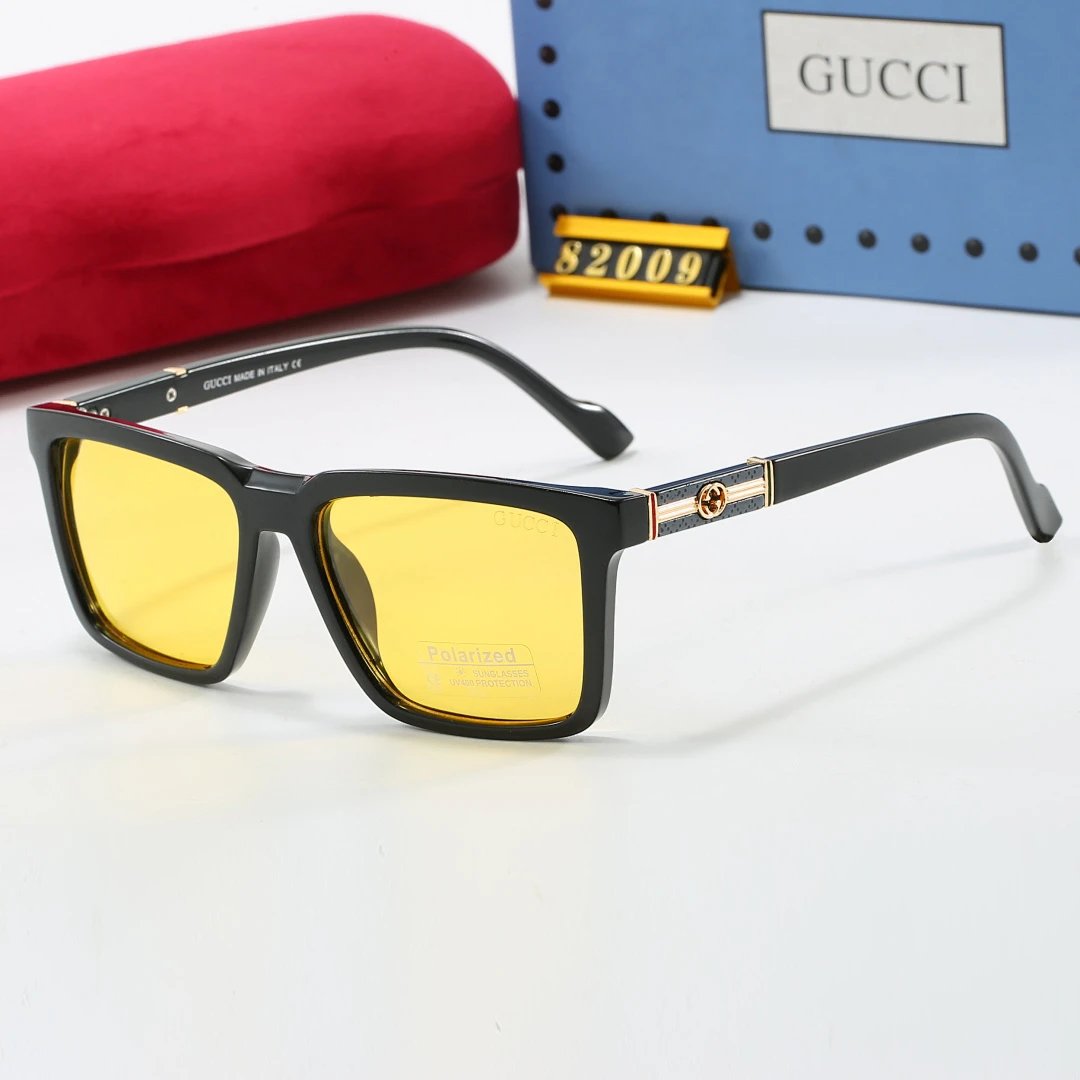 Gucci Brown Tinted Lens Square Sunglasses, Polished Frame Style 09