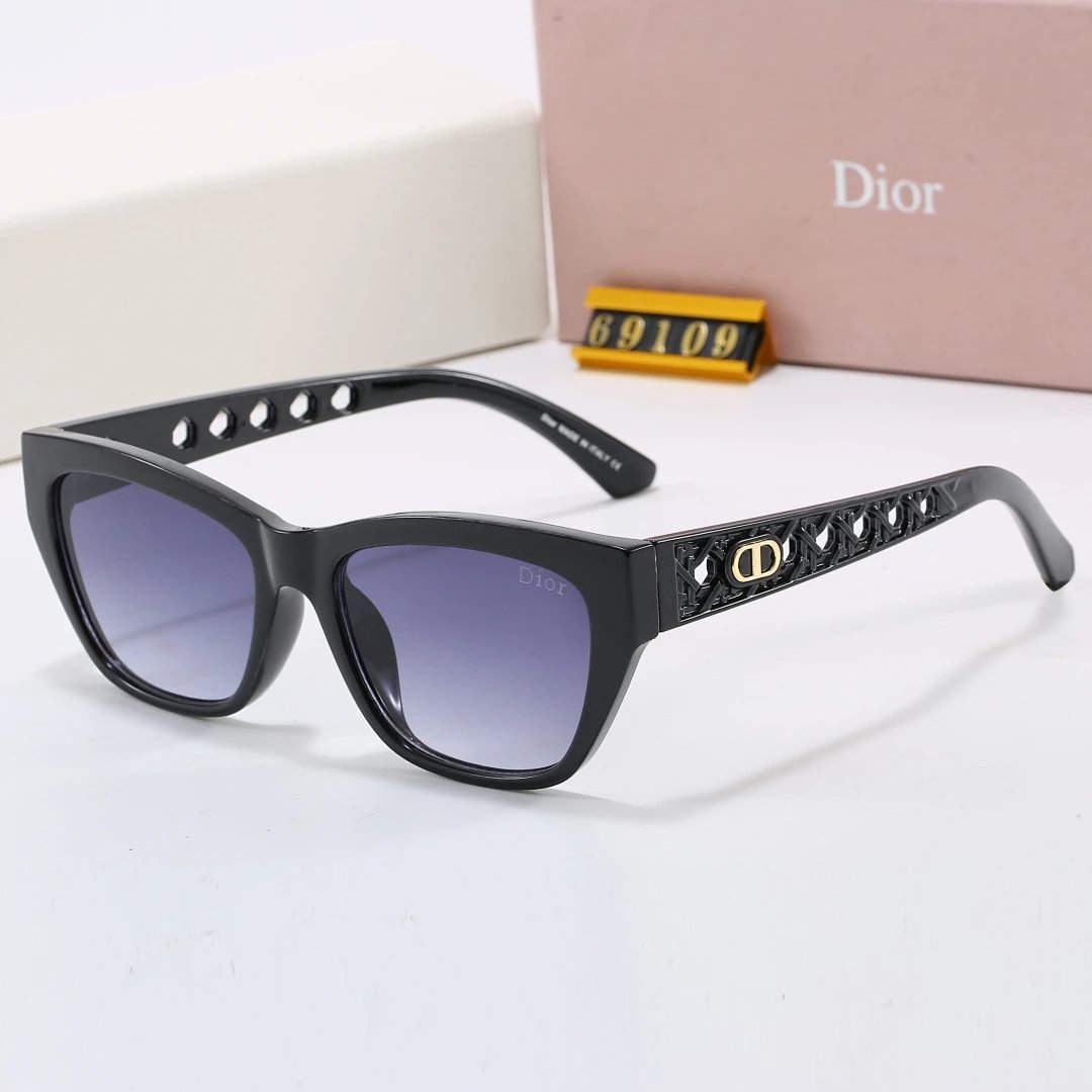 Dior Black Tinted Lens Square Sunglasses, Polished Frame Style 16