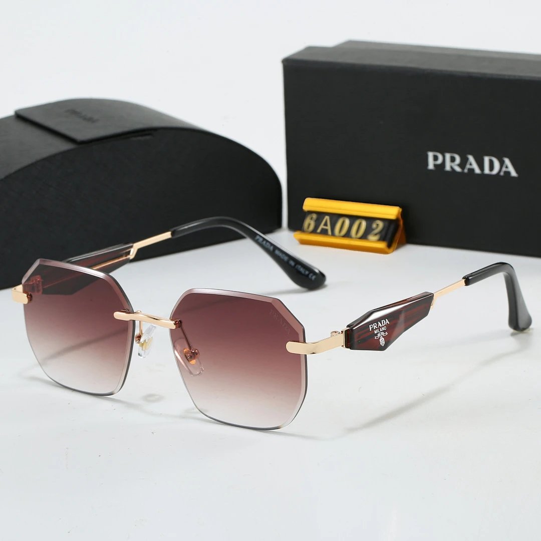 Prada Black Tinted Lens Square Sunglasses, Polished Frame Style 11