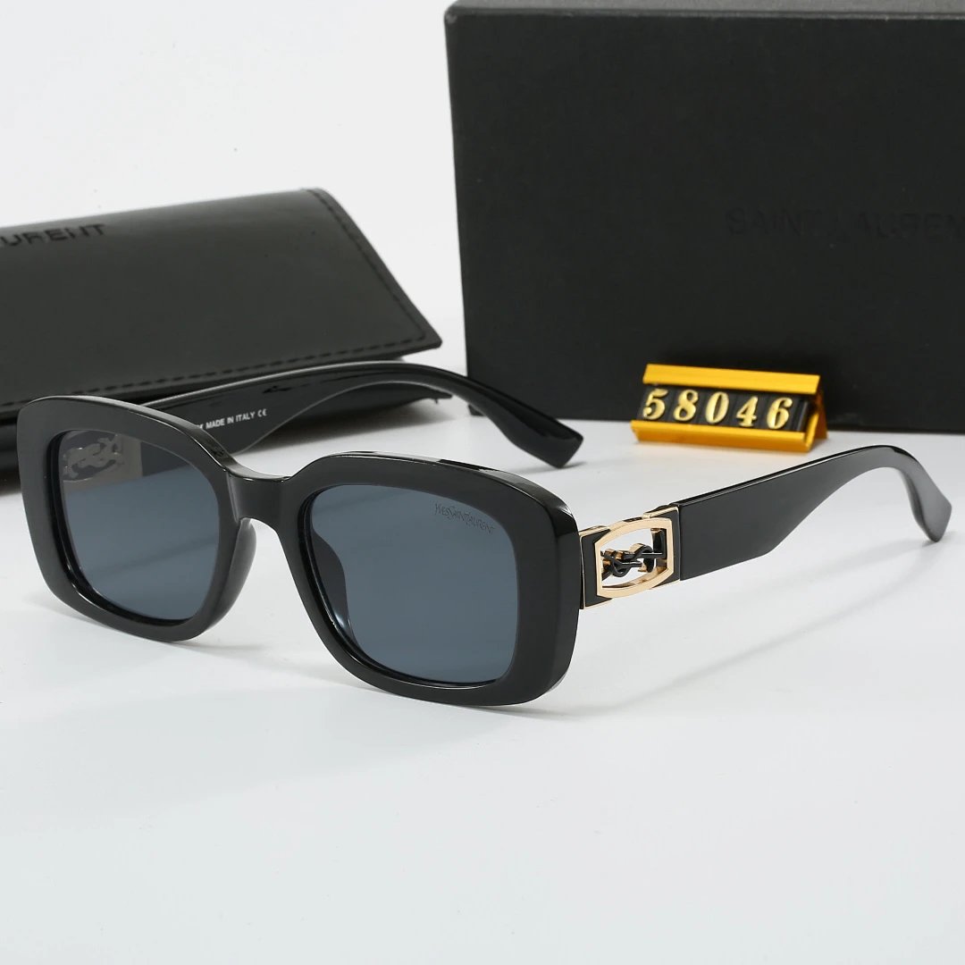 Saint Laurent Black Tinted Lens Square Sunglasses, Polished Frame Style 26
