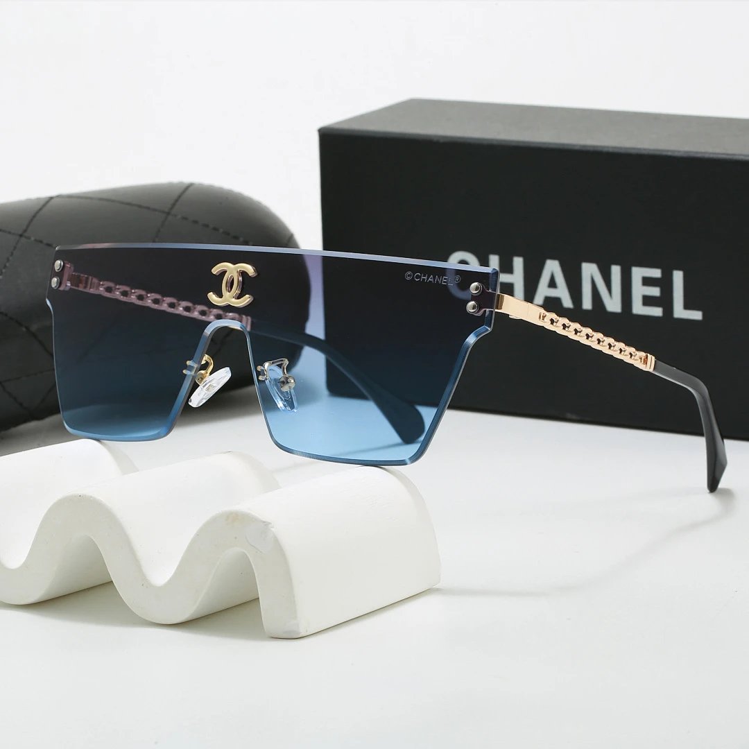 Chanel Black Tinted Lens Square Sunglasses, Polished Frame Style 07