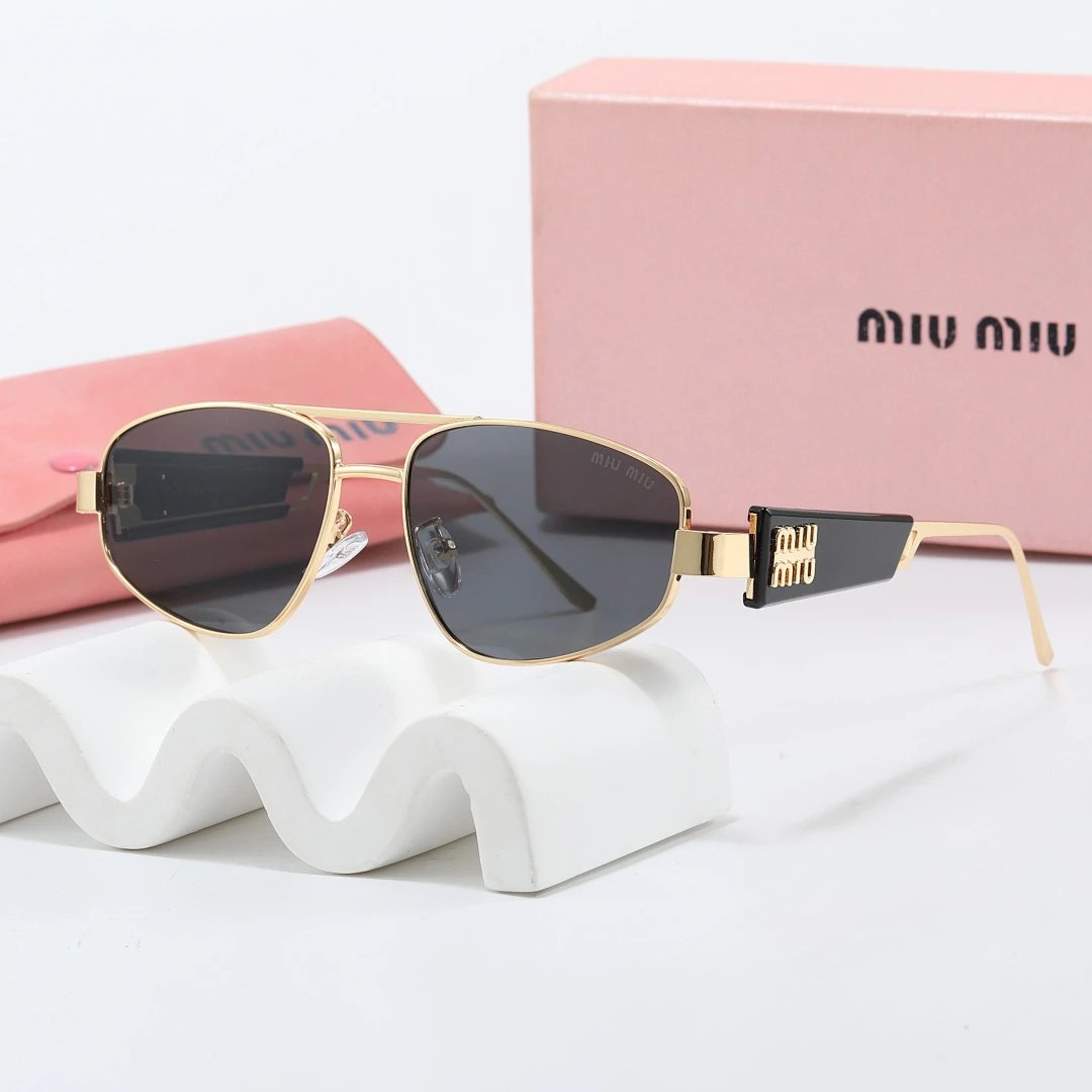 Miu Miu Gray Tinted Lens Square Sunglasses, Polished Frame Style 21