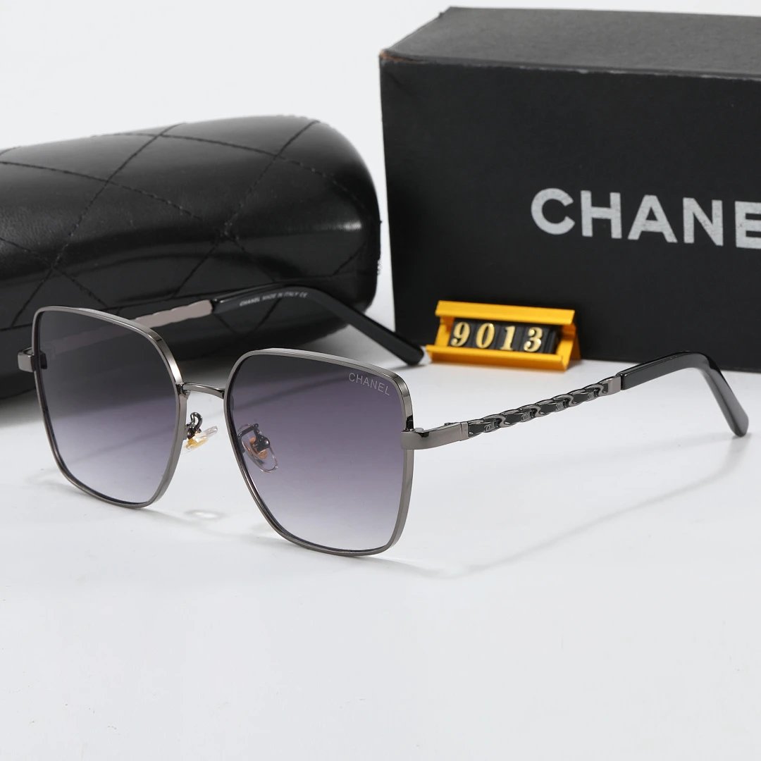 Chanel Black Tinted Lens Square Sunglasses, Polished Frame Style 18