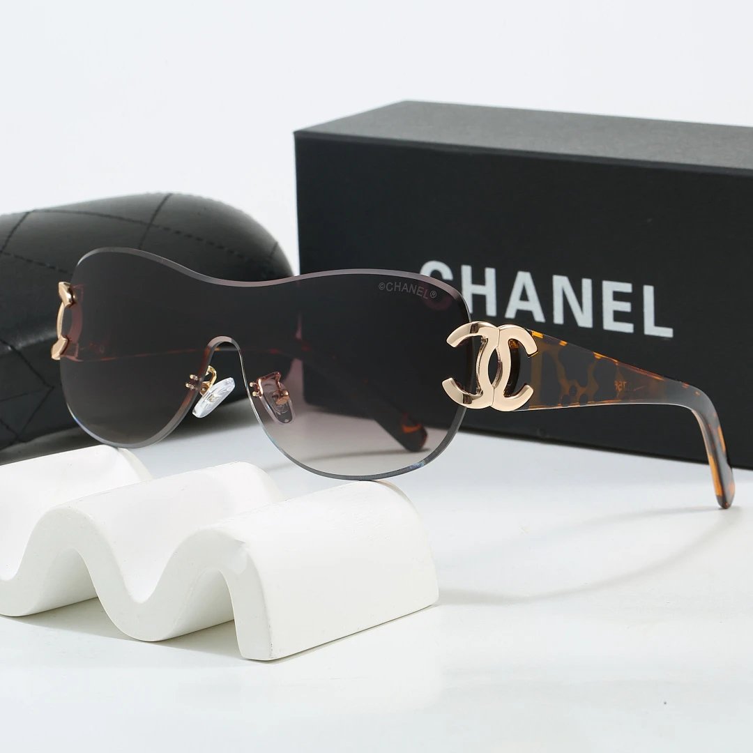 Chanel Black Tinted Lens Square Sunglasses, Polished Frame Style 21