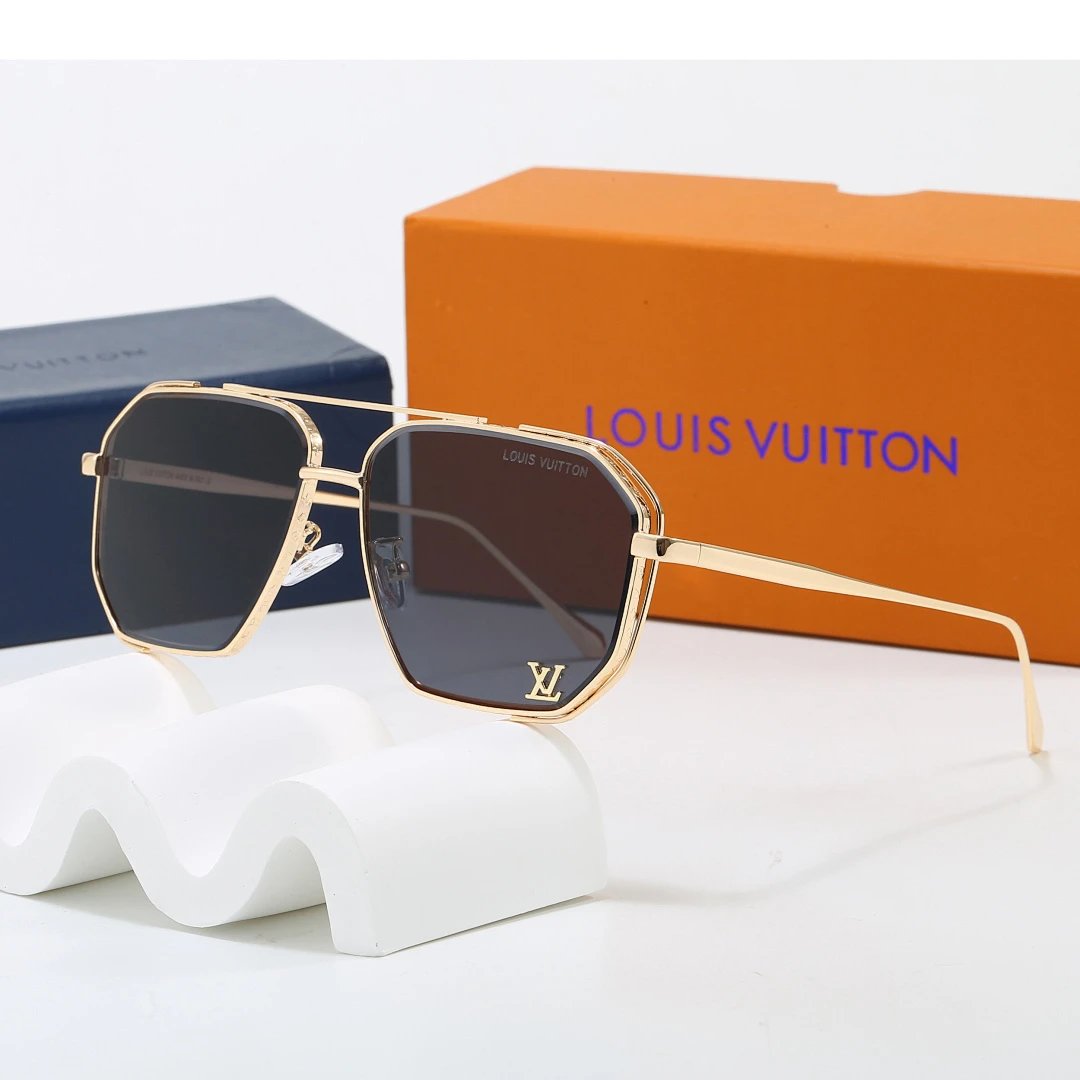Louis Vuitton Brown Tinted Lens Square Sunglasses, Polished Frame Style 22