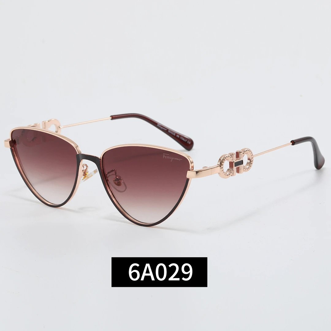 Ferragamo Gray Tinted Lens Square Sunglasses, Polished Frame Style 01