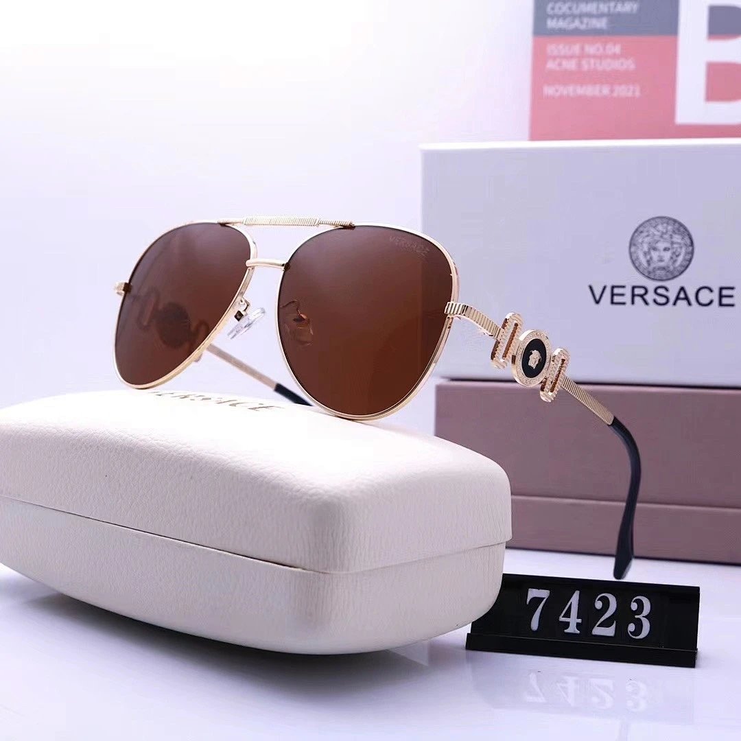 Versace Gray Tinted Lens Square Sunglasses, Polished Frame Style 05