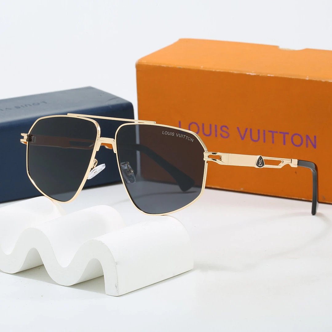 Louis Vuitton Brown Tinted Lens Square Sunglasses, Polished Frame Style 21