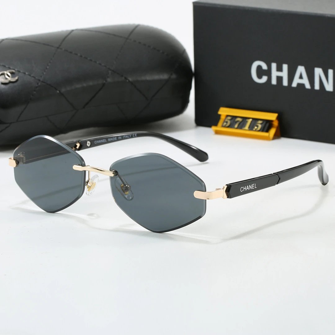 Chanel Black Tinted Lens Square Sunglasses, Polished Frame Style 18