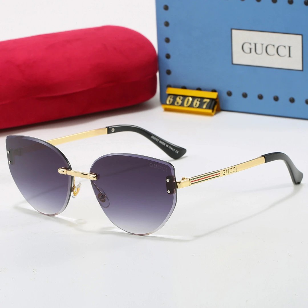 Gucci Tinted Lens Square Sunglasses, Polished Frame Style 24
