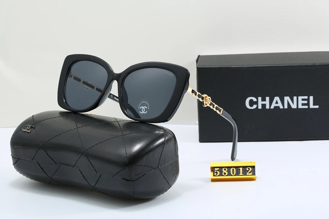 Chanel Black Tinted Lens Designer Sunglasses, Polished Frame Style 24