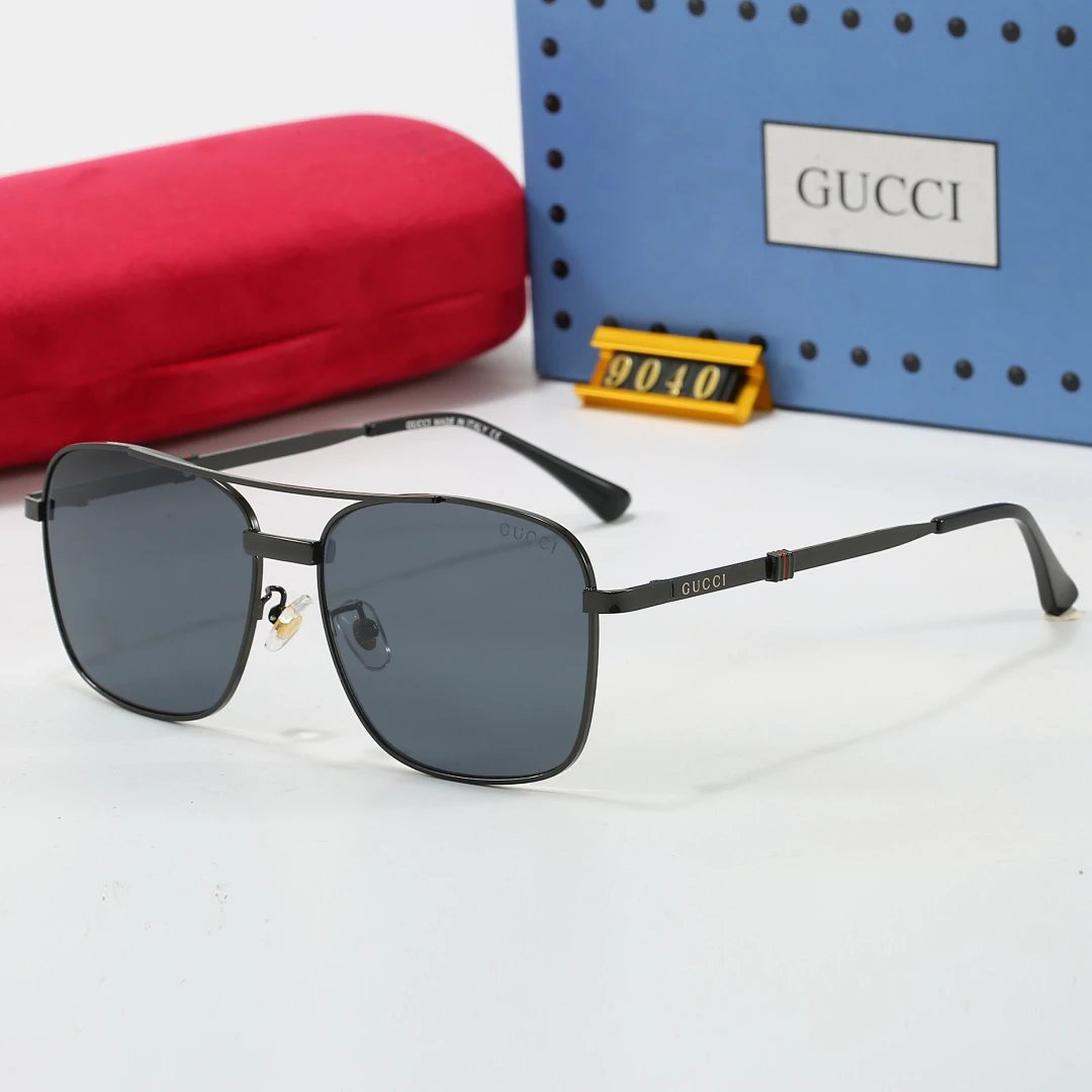 Gucci Tinted Lens Square Sunglasses, Polished Frame Style 34