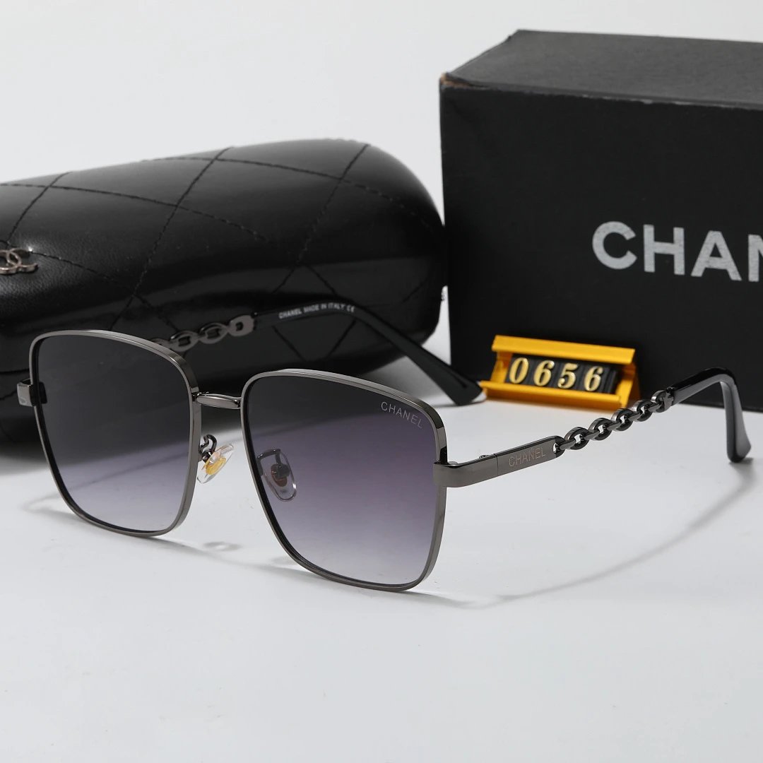 Chanel Black Tinted Lens Square Sunglasses, Polished Frame Style 14