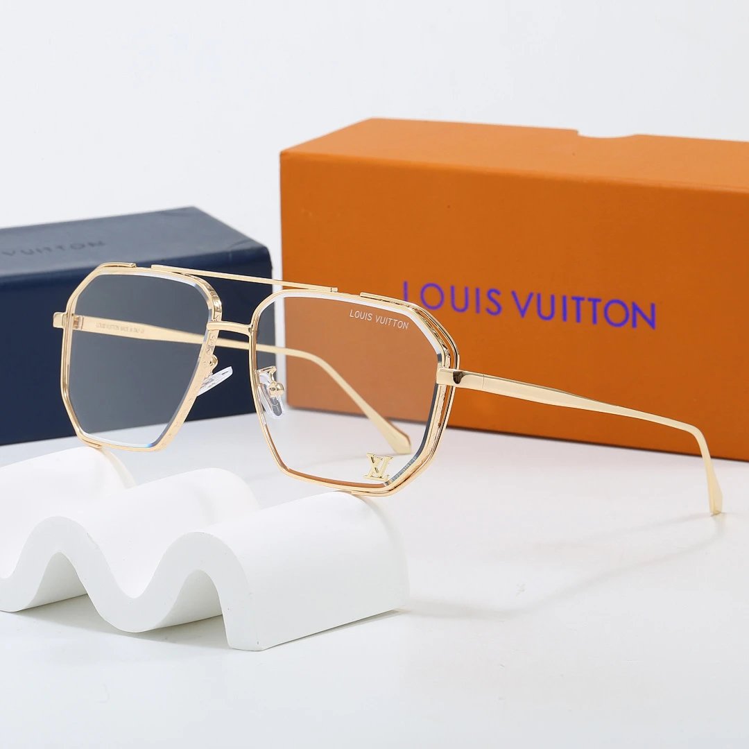 Louis Vuitton Brown Tinted Lens Square Sunglasses, Polished Frame Style 18