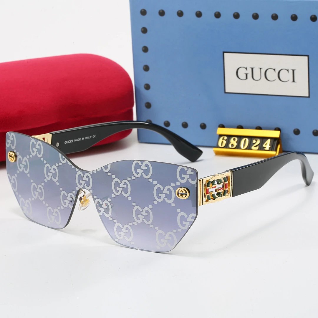 Gucci Tinted Lens Square Sunglasses, Polished Frame Style 18
