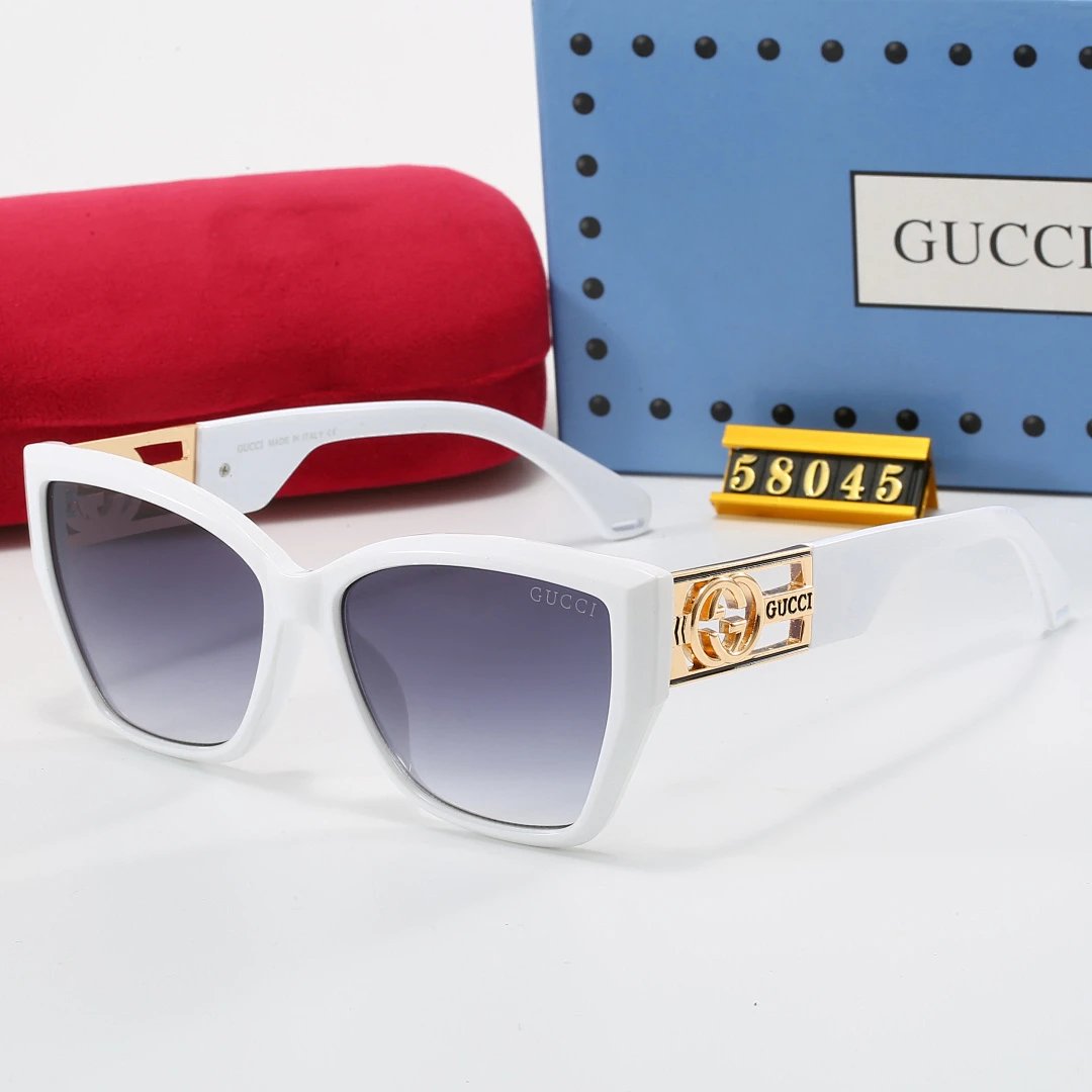 Gucci Tinted Lens Square Sunglasses, Polished Frame Style 24
