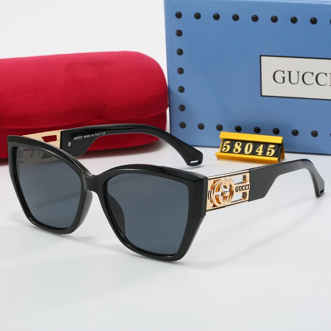 Gucci Gray Tinted Lens Square Sunglasses, Polished Frame Style 26