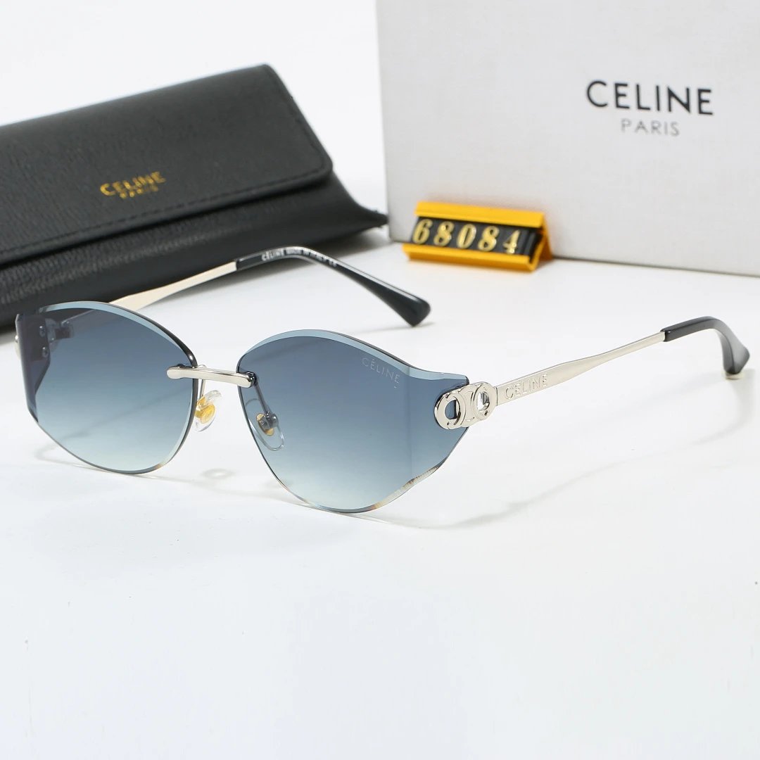 Celine Black Tinted Lens Square Sunglasses, Polished Frame Style 07